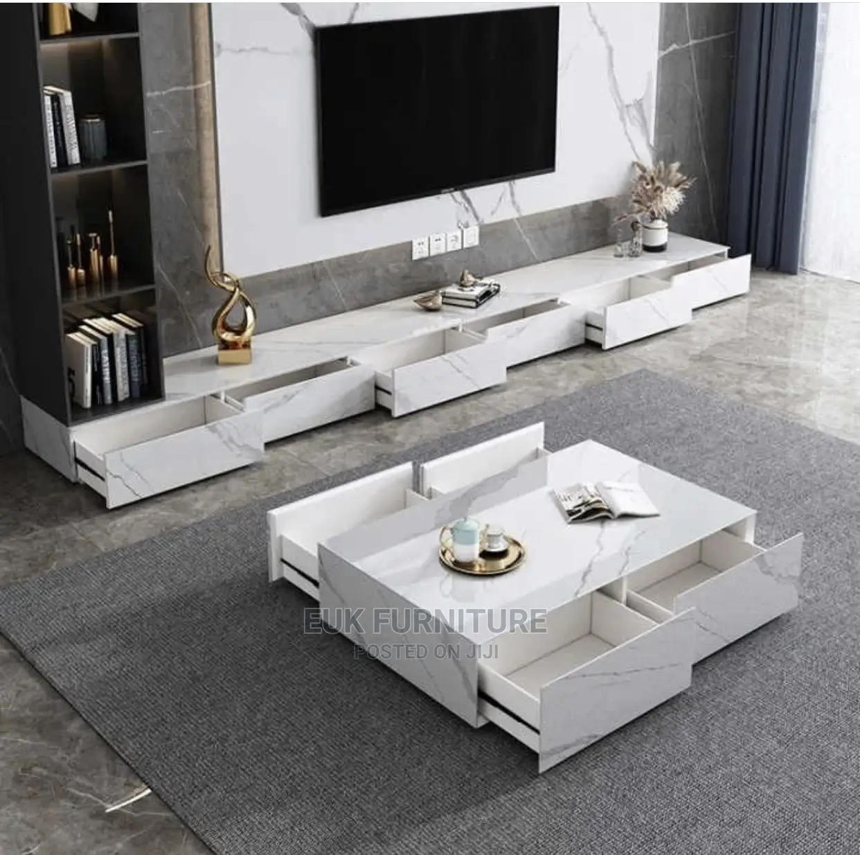 Classic Tv Console With Center Table