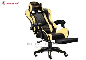 Deadskull Leather Gaming Chair W/ Footrest Adjustable