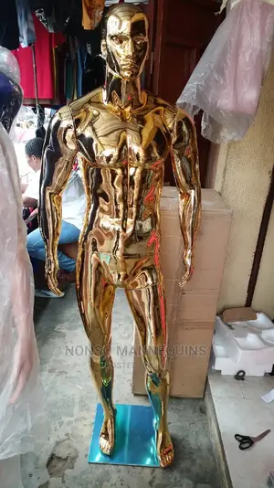 Full Gold Chrome Mannequin With Face.