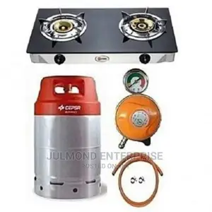 12.5kg Gas Cylinder+2 Burner Glass Cooker - Complete