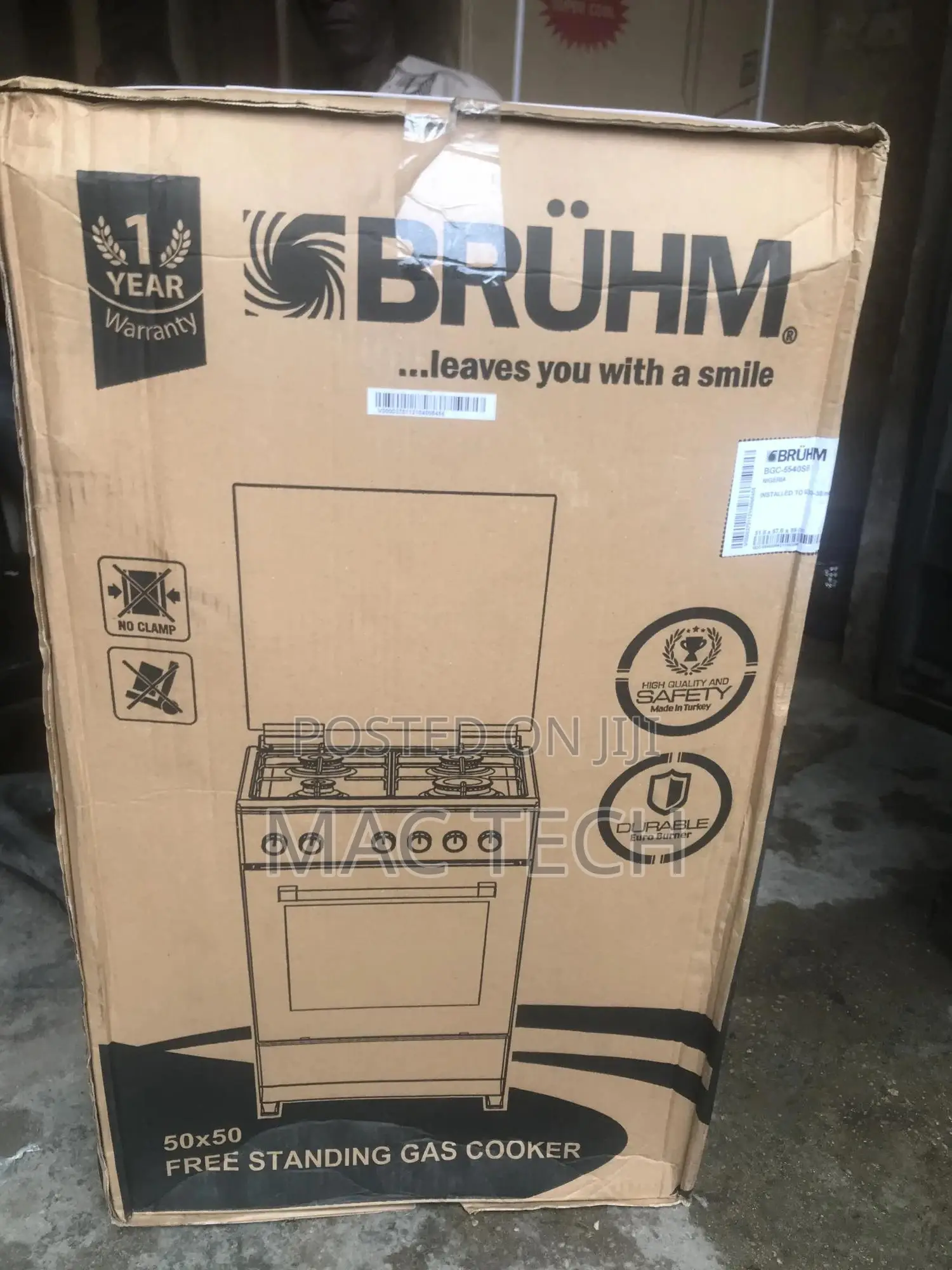 Bruhm 4 Burner Standing Gas Cooker