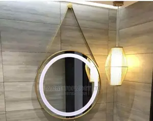 Gold Hanging Led Mirror