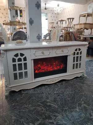 Exquisite Fireplace TV Stand With Storage Spaces.