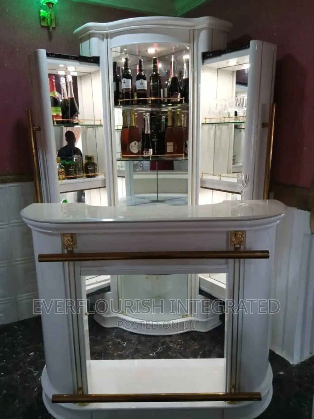 Adjustable Wine Bar Marble Top