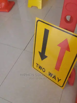 Cautionary Two Way Safety Sign