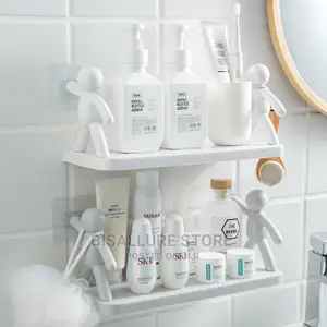 Adhesive Bathroom and Kitchen Shelf Rack