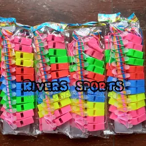 24pcs Plastic Whistle With Lanyard, Emergency Survival Call