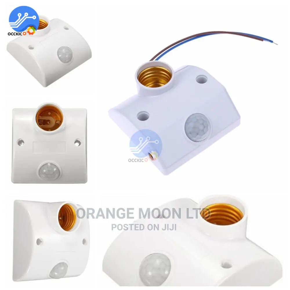 LED E27 Lamp Holder Screw Socket With PIR Motion Sensor Swi