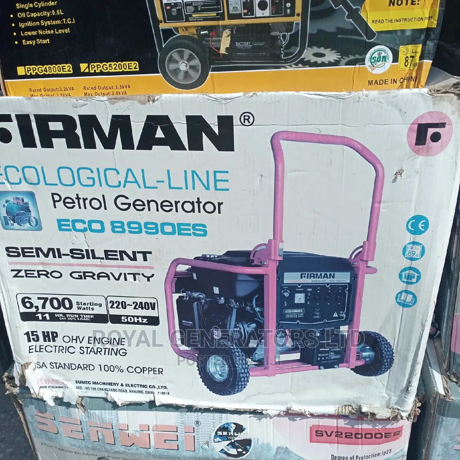 Firman 6.7kva Eco8990es Generator With Key. 100%Copper