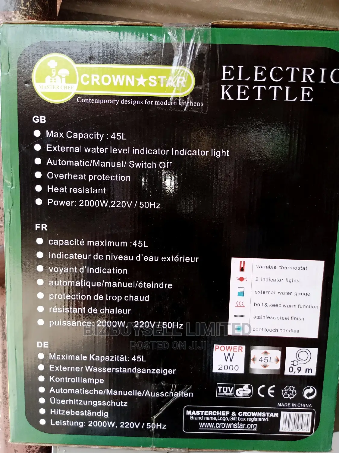 45 Litres Electric Water Boiler Kettle.