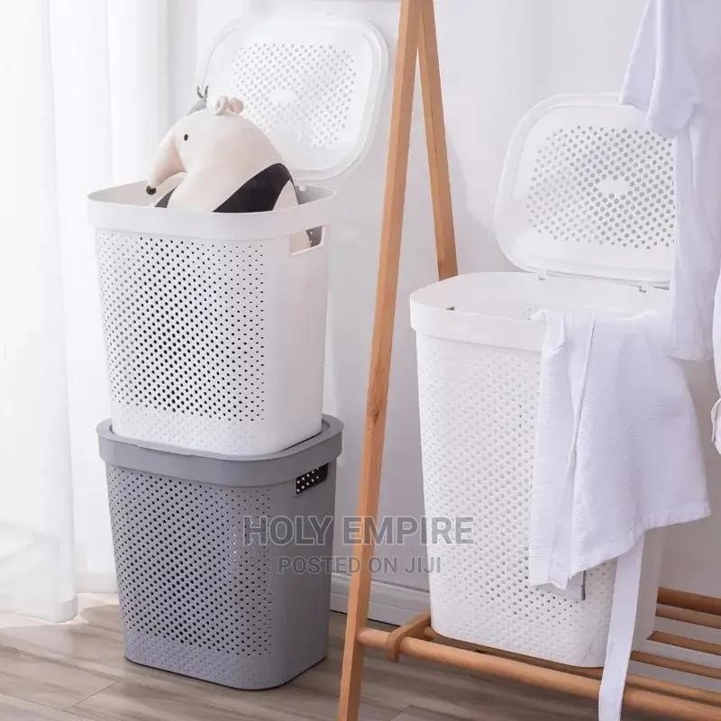 Large Plastic Laundry Basket With Cover