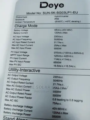 5kva Deye Hybrid Inverter