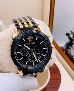 Men's Black Gold Wrist Watch